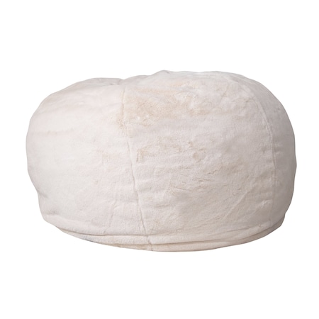 Flash Furniture Bean Bag Chair, White Back, 42 in W 42" L 19" H DG-BEAN-LARGE-FUR-WH-GG